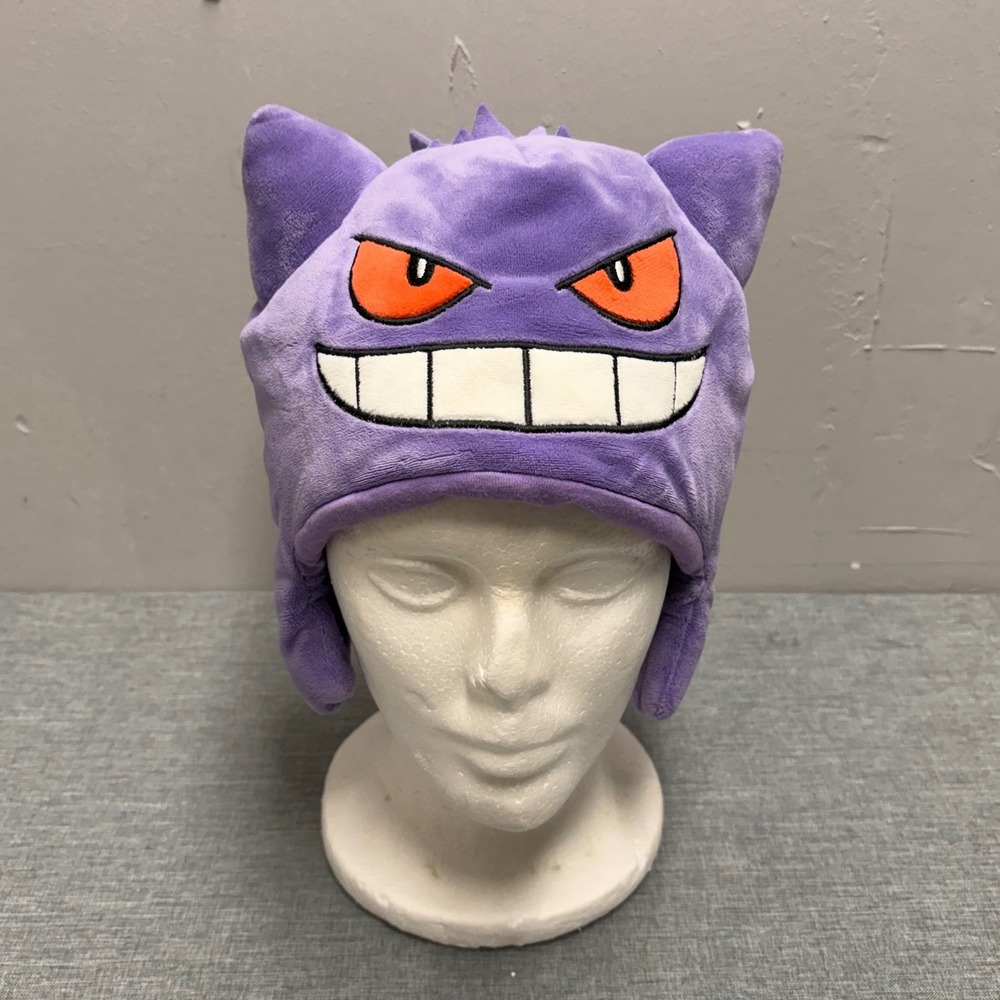 Pokemon Center Gengar Plush Hat Unisex Small Purple Ghost Embroidered Cosplay